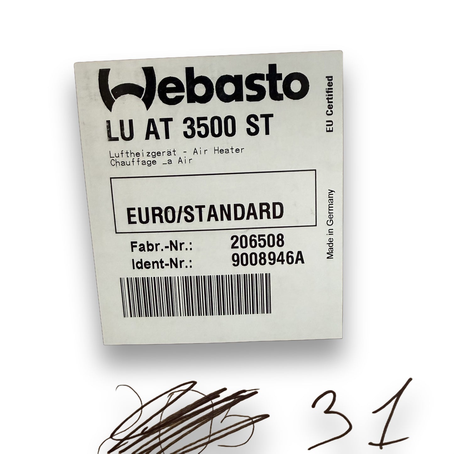 WEBASTO Luftstandheizung Air Top 3500 ST B 12V