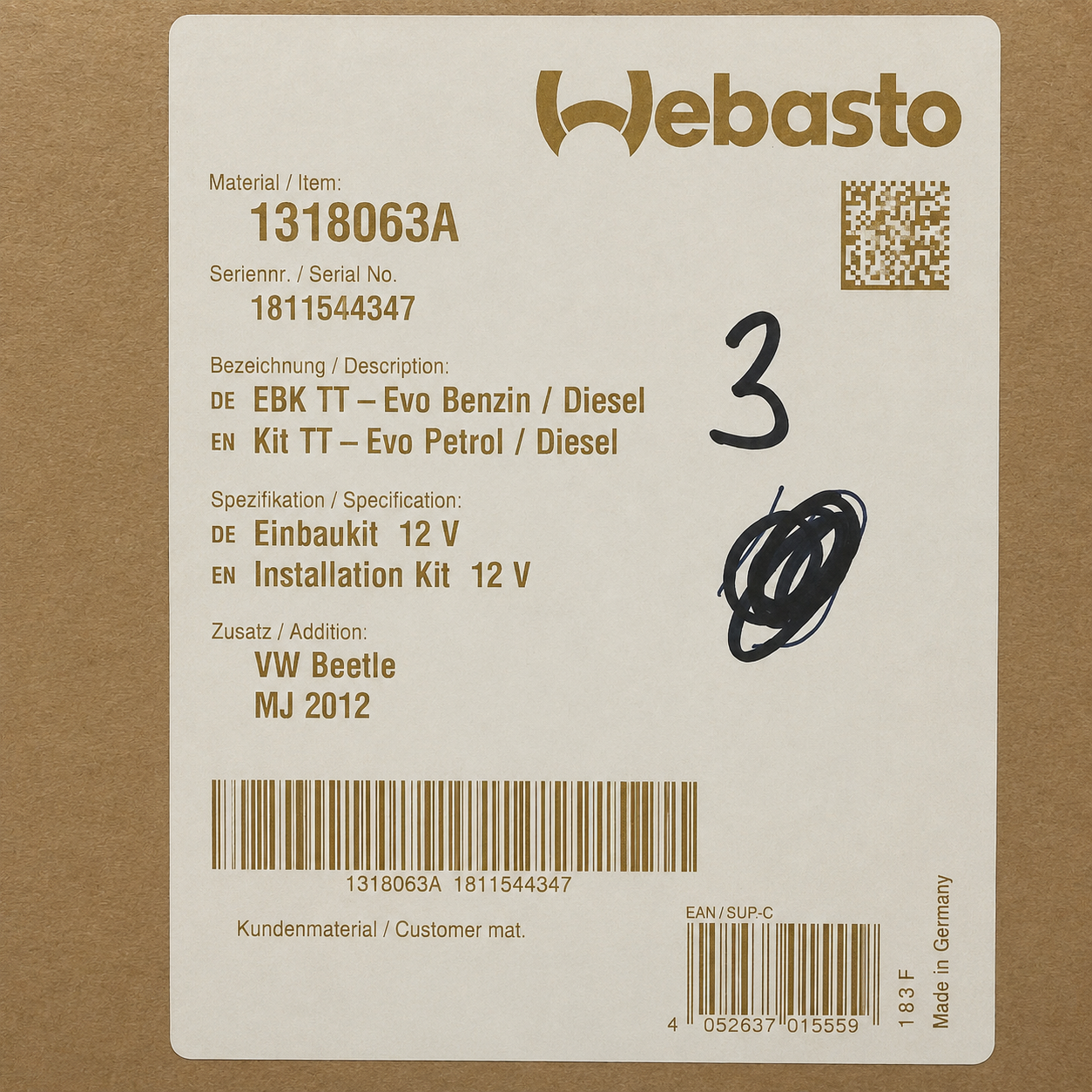 WEBASTO Einbaukit