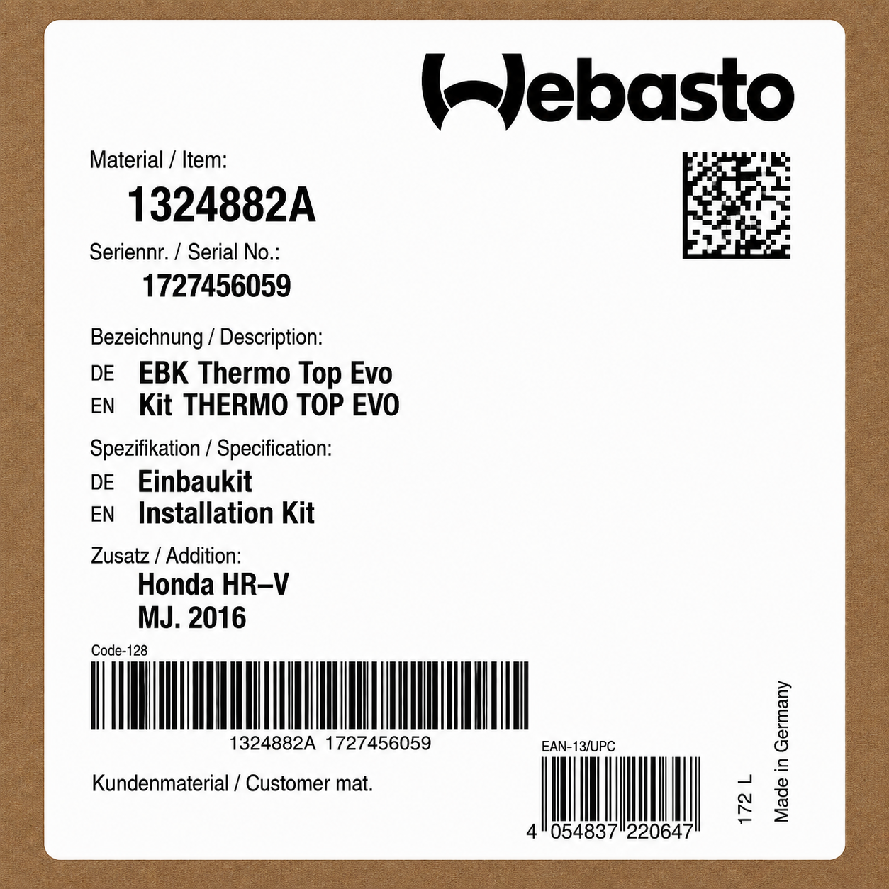 WEBASTO Einbaukit