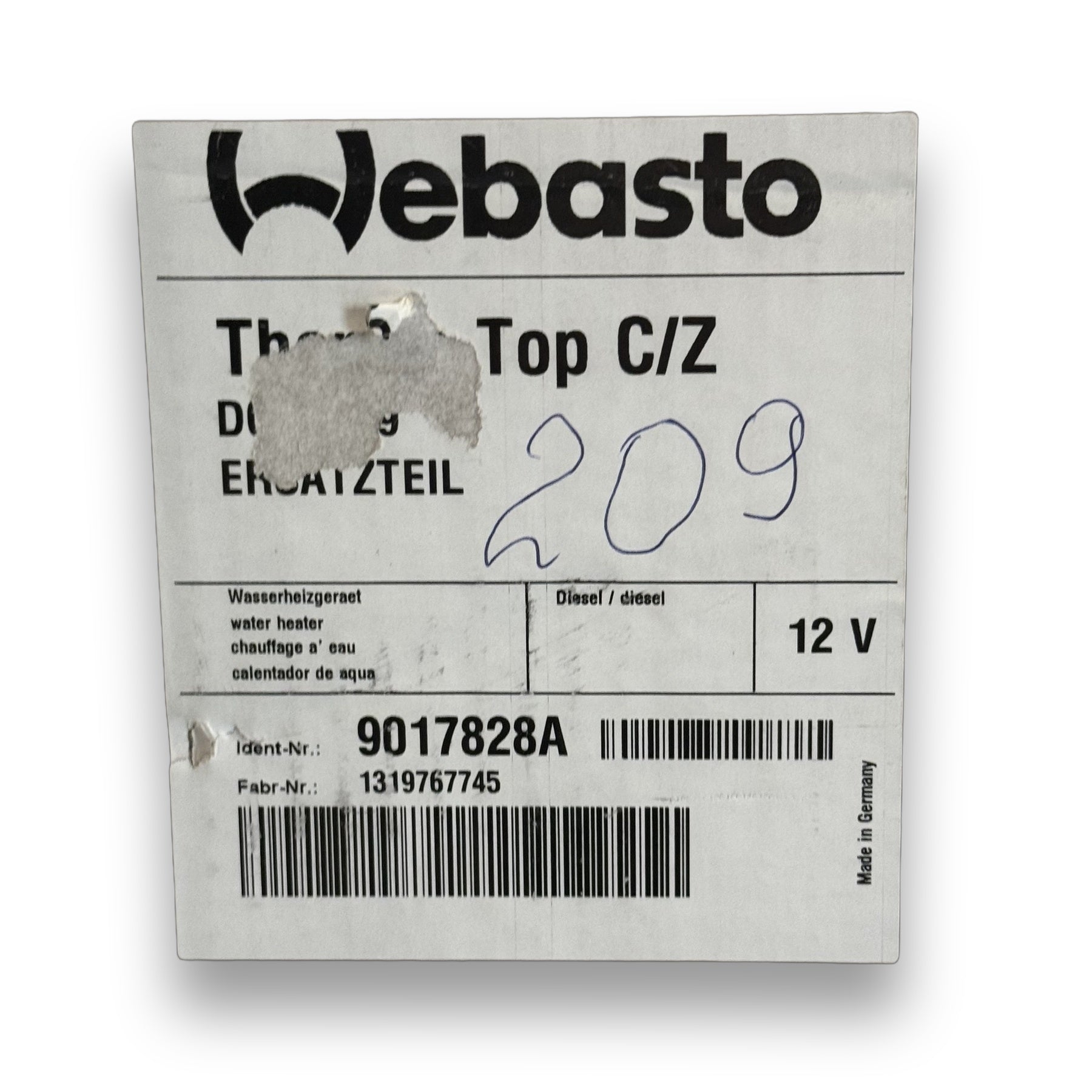 WEBASTO Ersatzteil Heizgerät