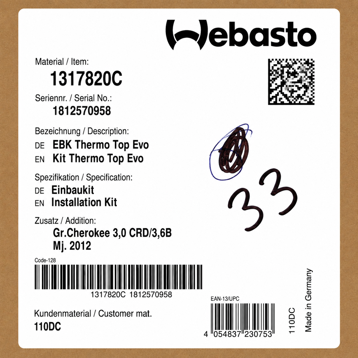 WEBASTO Einbaukit