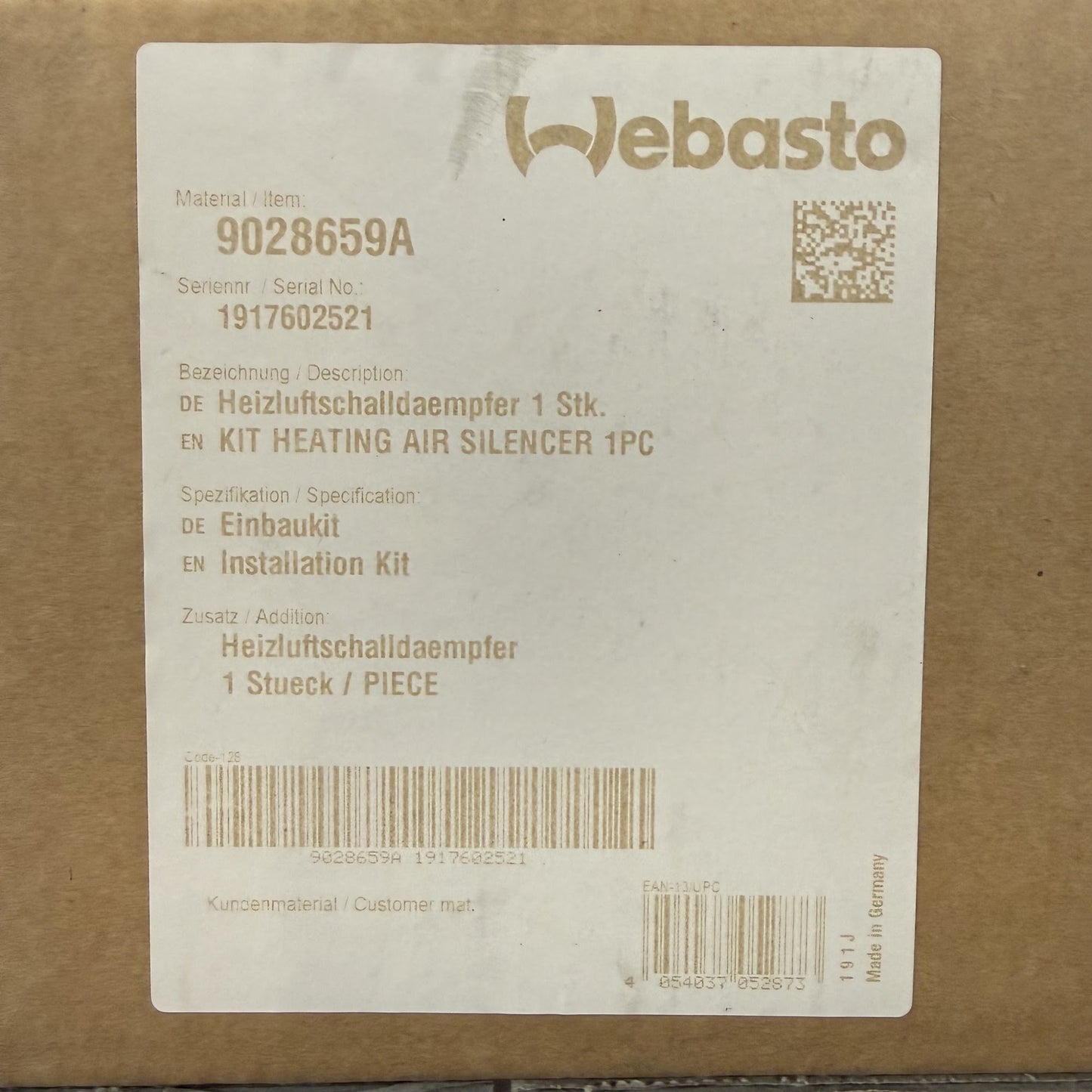 WEBASTO Thermo Pro 90 Einbaukit / Montageset