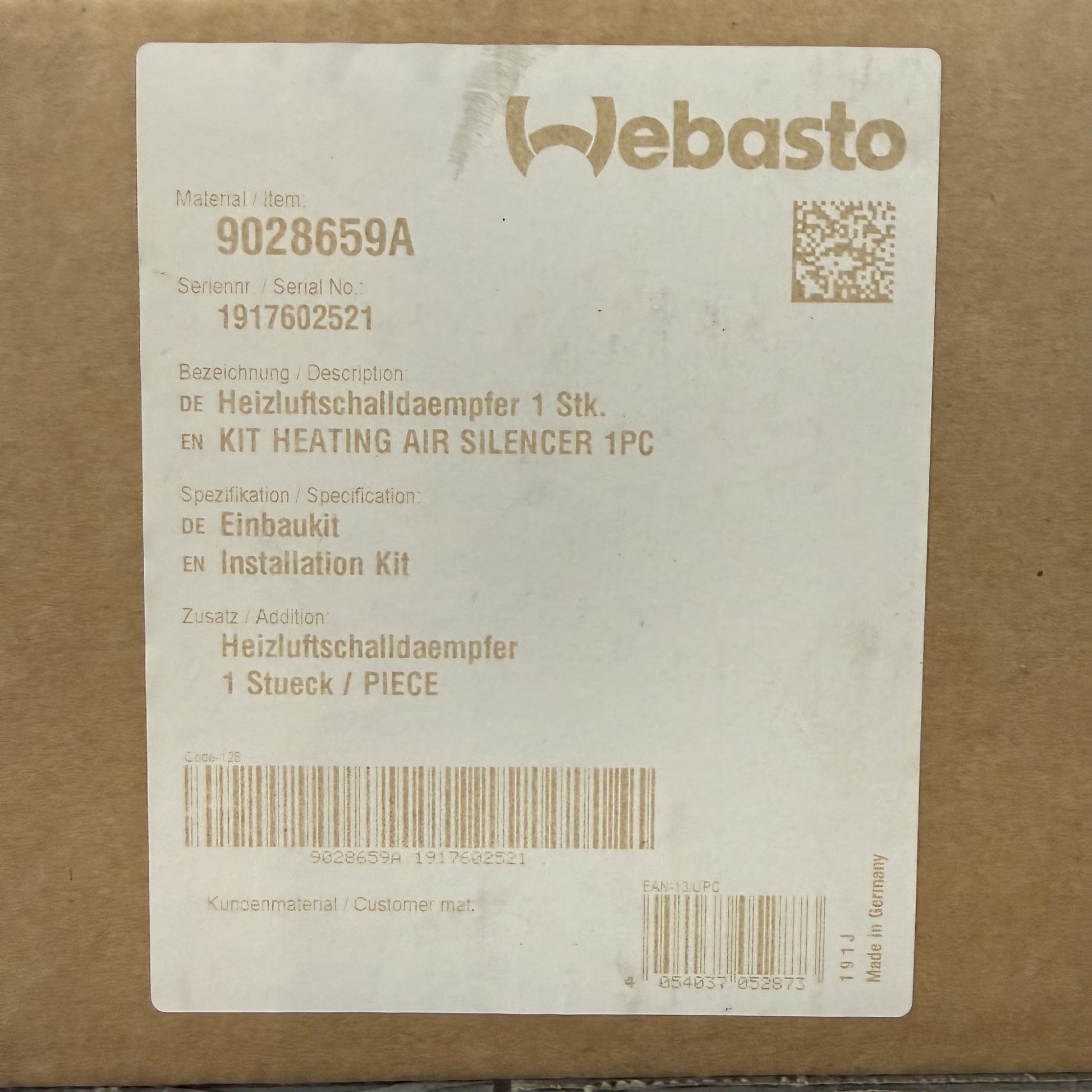WEBASTO Thermo Pro 90 Einbaukit / Montageset