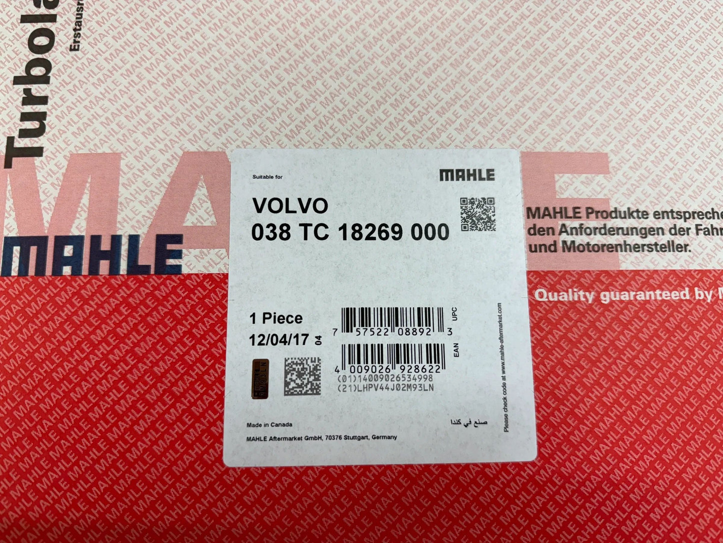 Mahle Volvo Turbolader 038TC18269000