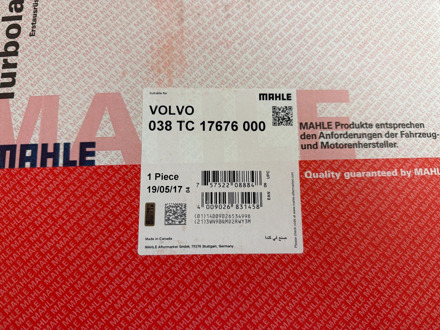 Mahle Volvo Turbolader 038TC17676000