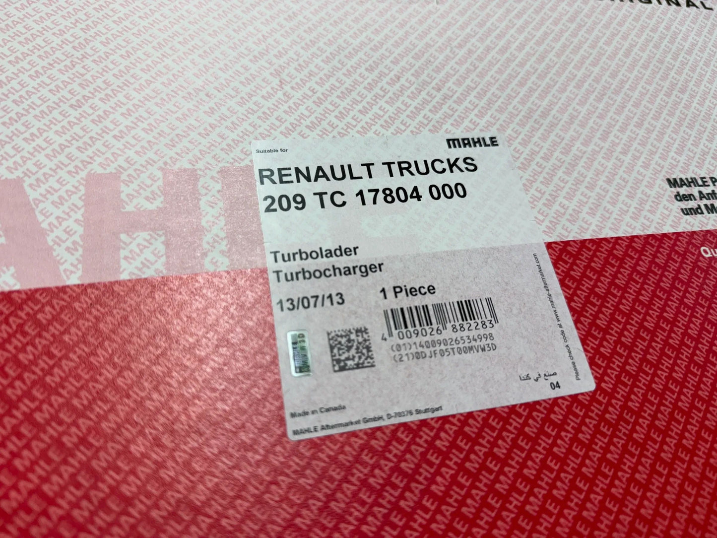 Mahle Renault Trucks Turbolader 209TC17804000