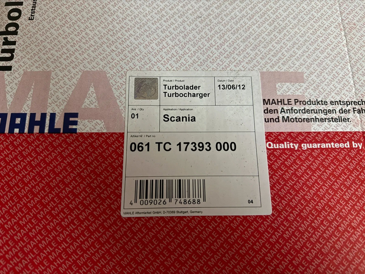 Mahle Scania Turbolader 061TC17393000