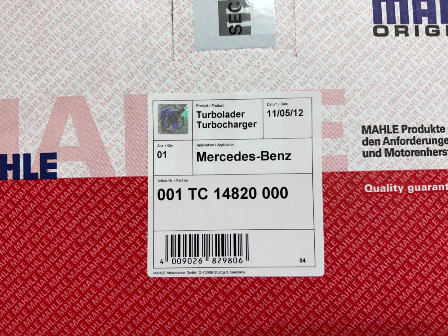 Mahle Mercedes Benz Turbolader 001TC14820000