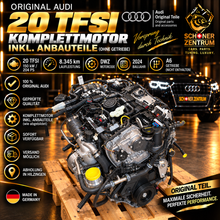 Original Audi 2.0 TFSI DWZ Komplettmotor 150 kW 204 PS 8.345 km Baujahr 2024 ohne Getriebe
