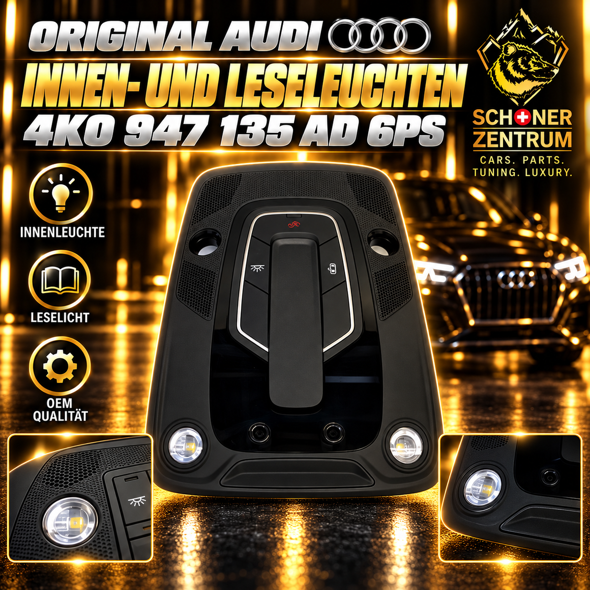 Original Audi Innen- und Leseleuchten 4K0947135AD 6PS – Schöner Zentrum