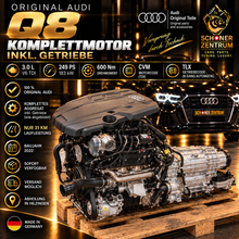 Audi Q8 CVM 3.0 V6 TDI Komplettmotor mit TLX Getriebe, 249 PS, 31 km