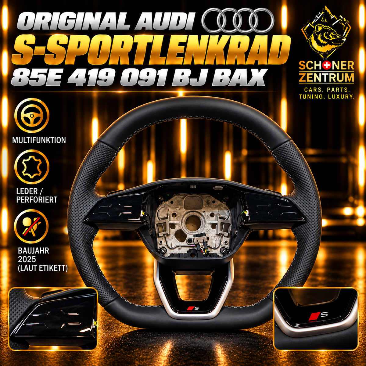 Audi S-Sportlenkrad 85E 419 091 BJ BAX – Schöner Zentrum