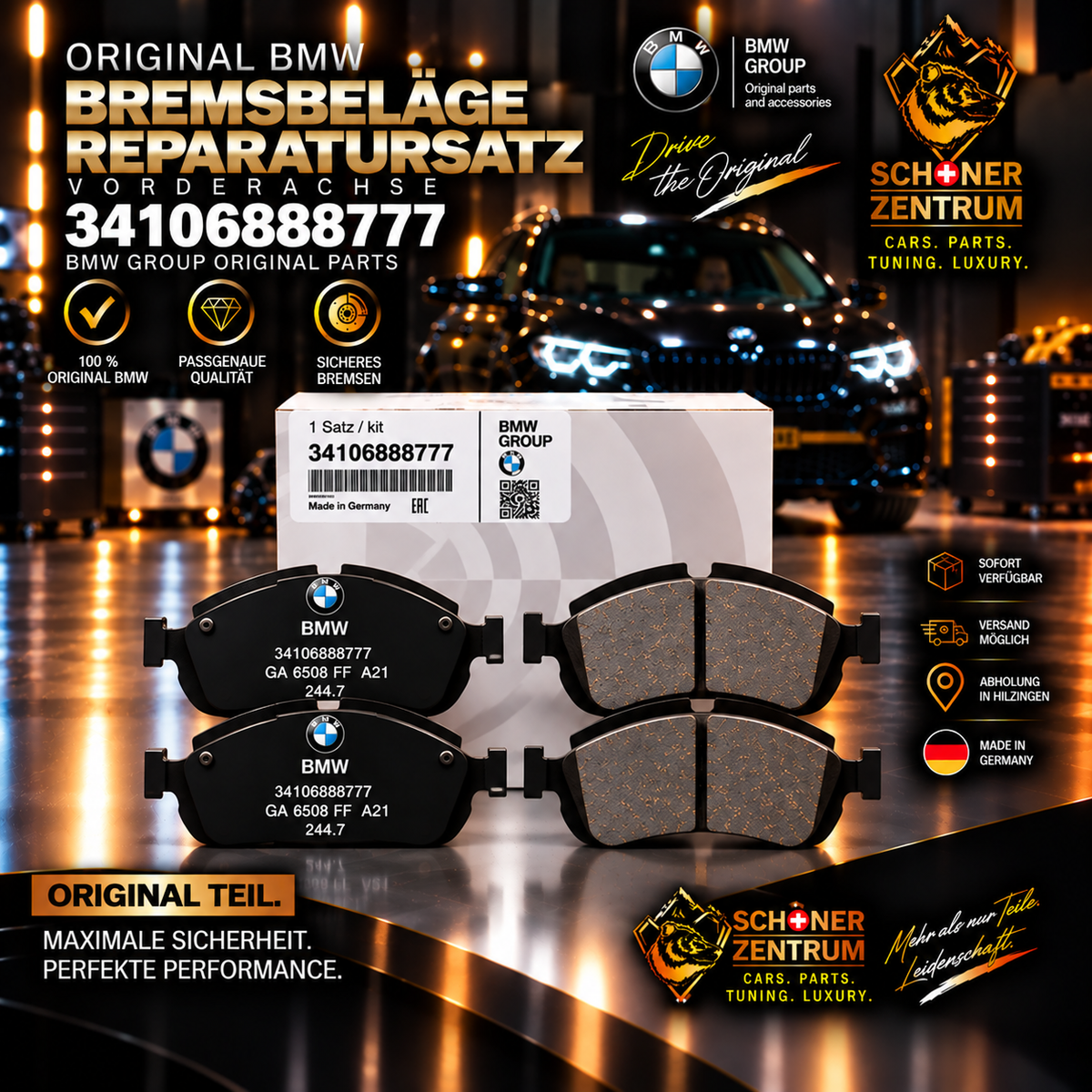 BMW Original Reparatursatz Bremsbeläge 34106888777 – Schöner Zentrum