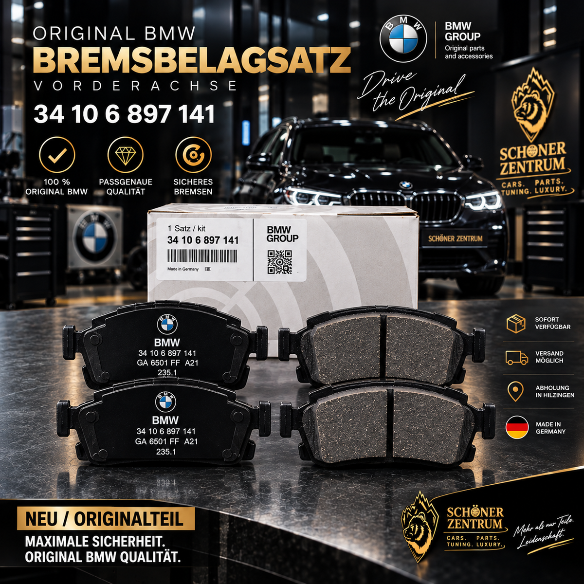BMW Original Bremsbelagsatz 34 10 6 897 141 – Schöner Zentrum