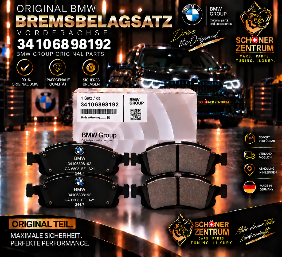 BMW Original Bremsbeläge vorne 34106898192 – Schöner Zentrum