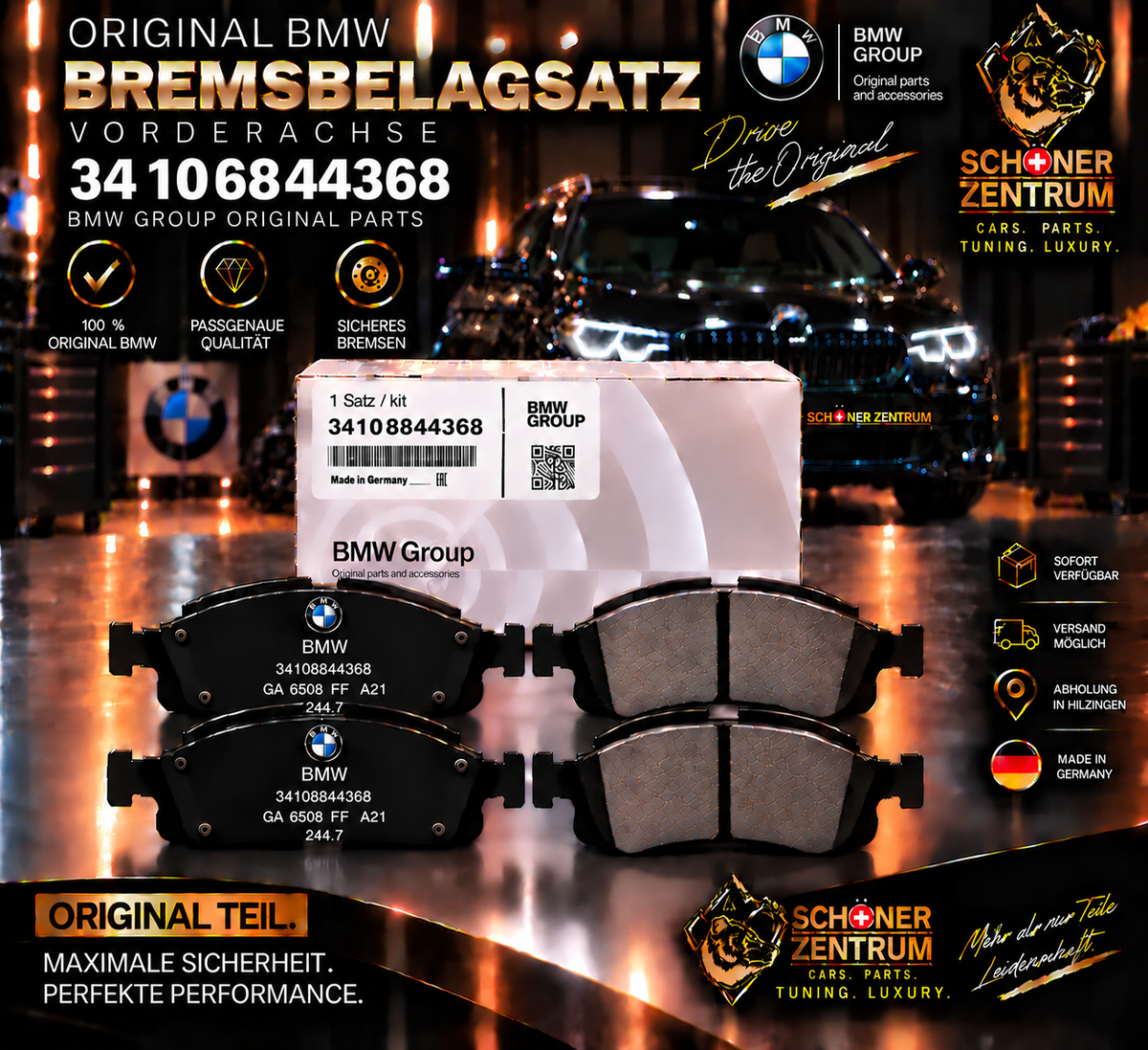BMW Original Bremsbeläge vorne 34108844368 – Schöner Zentrum