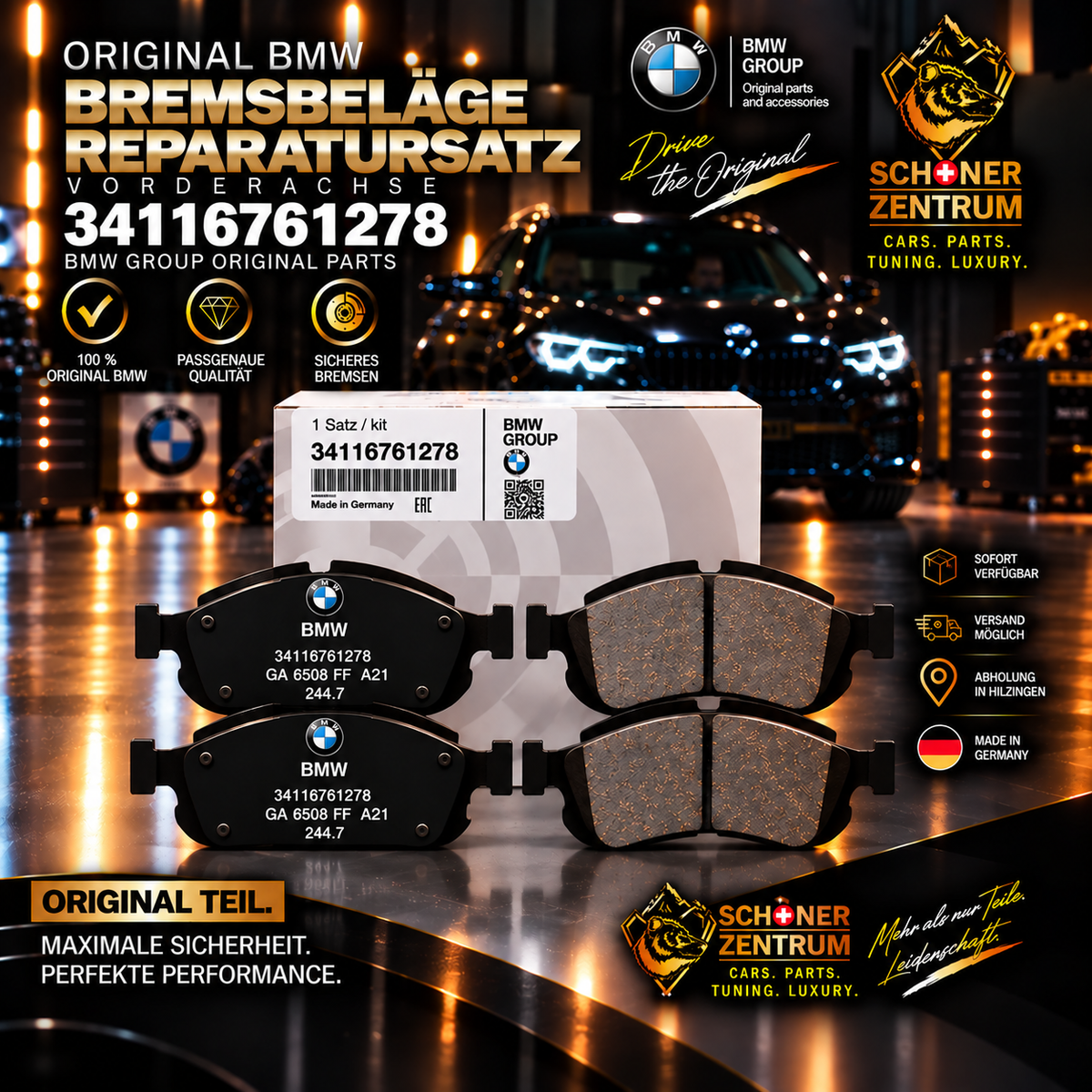 BMW Original Reparatursatz Bremsbeläge 34116761278 – Schöner Zentrum
