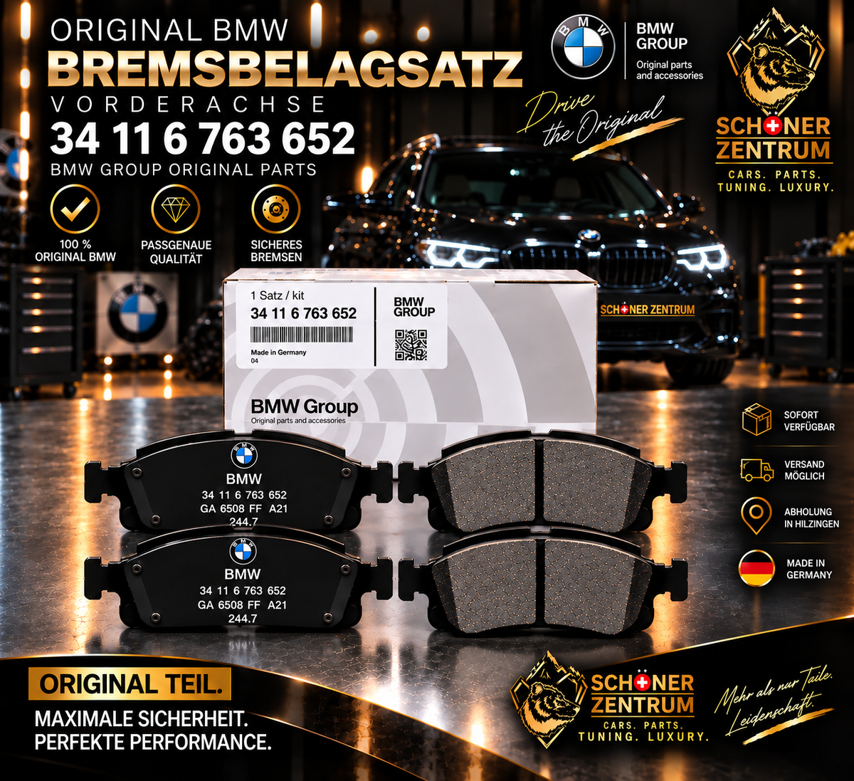 BMW Original Bremsbelagsatz 34116763652 – Schöner Zentrum
