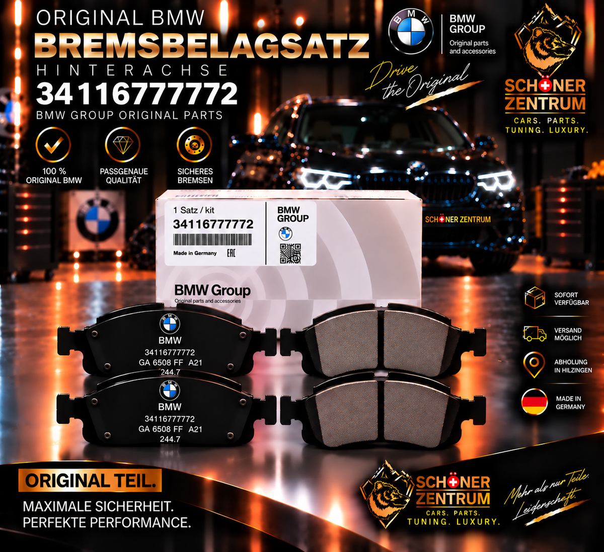 BMW Original Bremsbeläge vorne 34116777772 – Schöner Zentrum