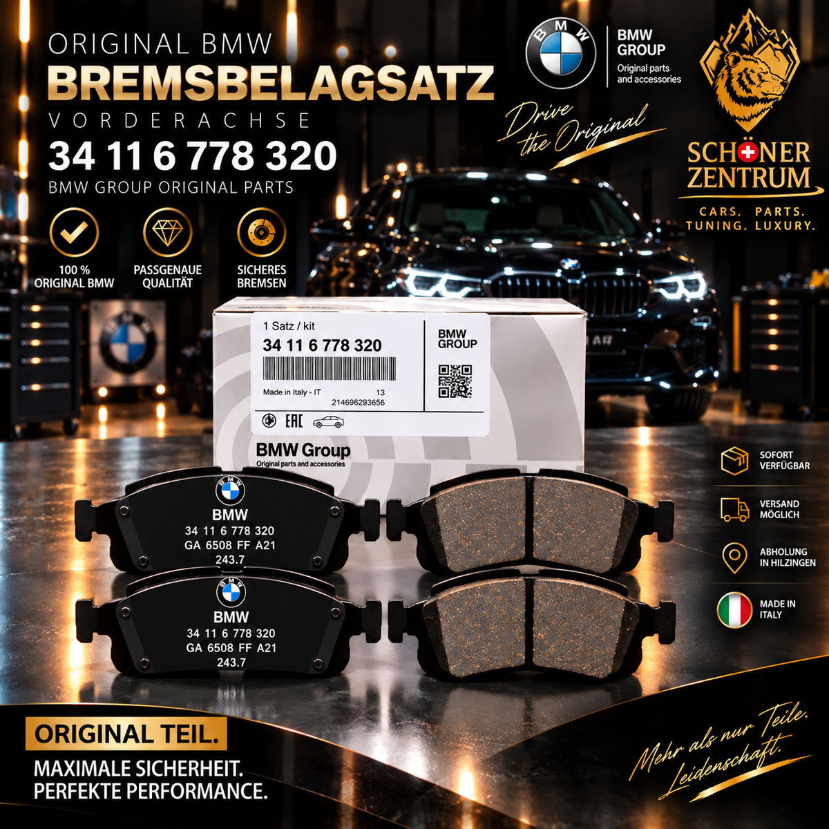 BMW Original Bremsbelagsatz Vorderachse 34 11 6 778 320 – Schöner Zentrum