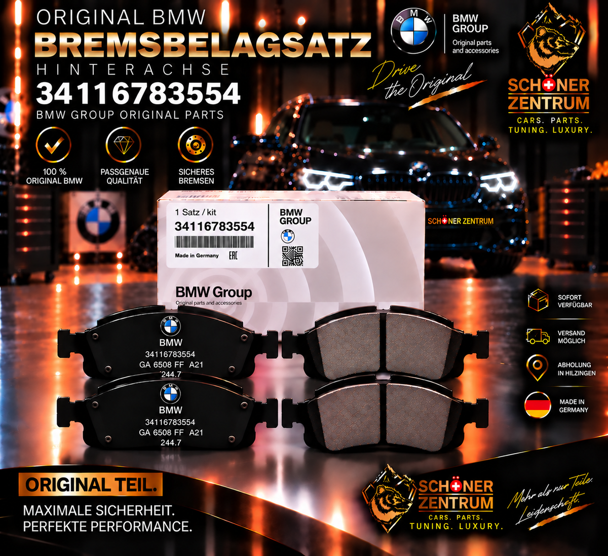 BMW Original Bremsbeläge vorne 34116783554 – Schöner Zentrum