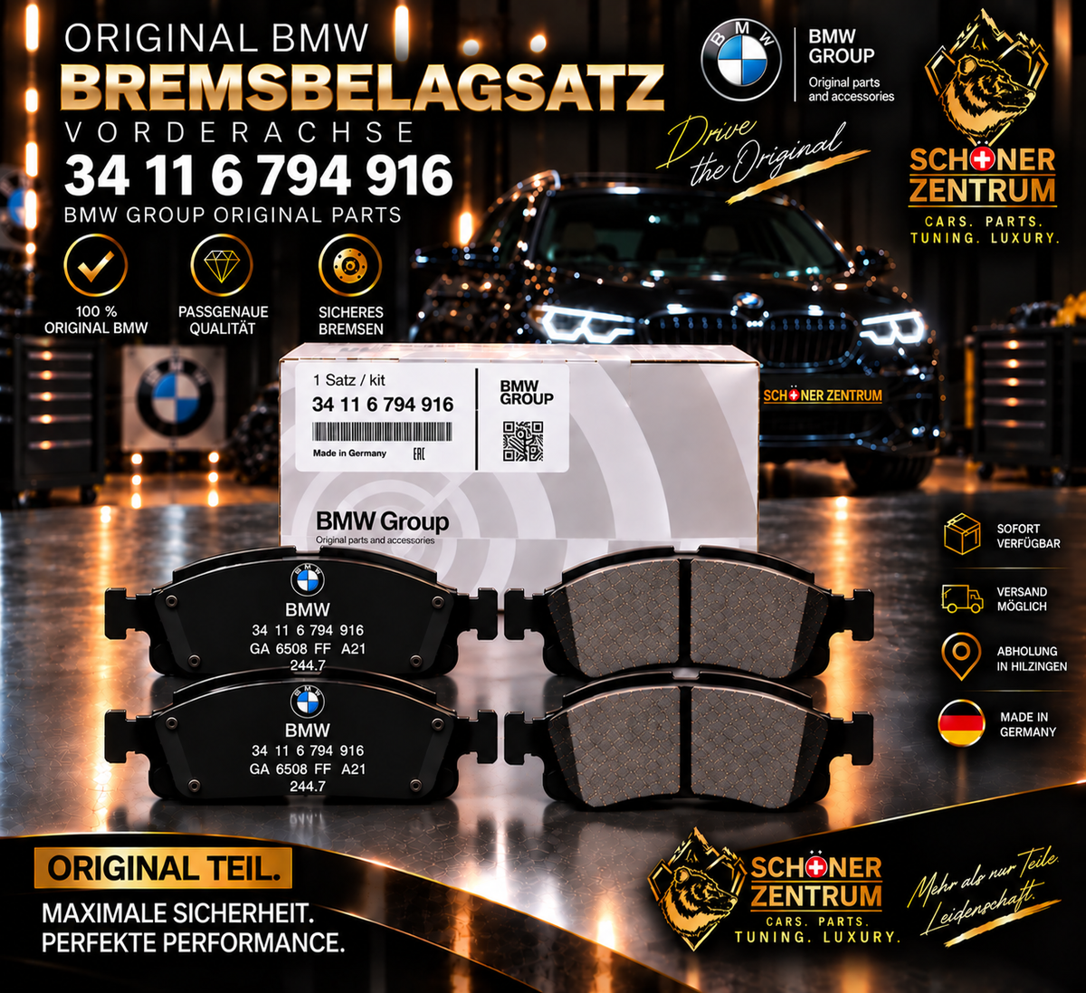 BMW Original Bremsbelagsatz 34116794916 – Schöner Zentrum