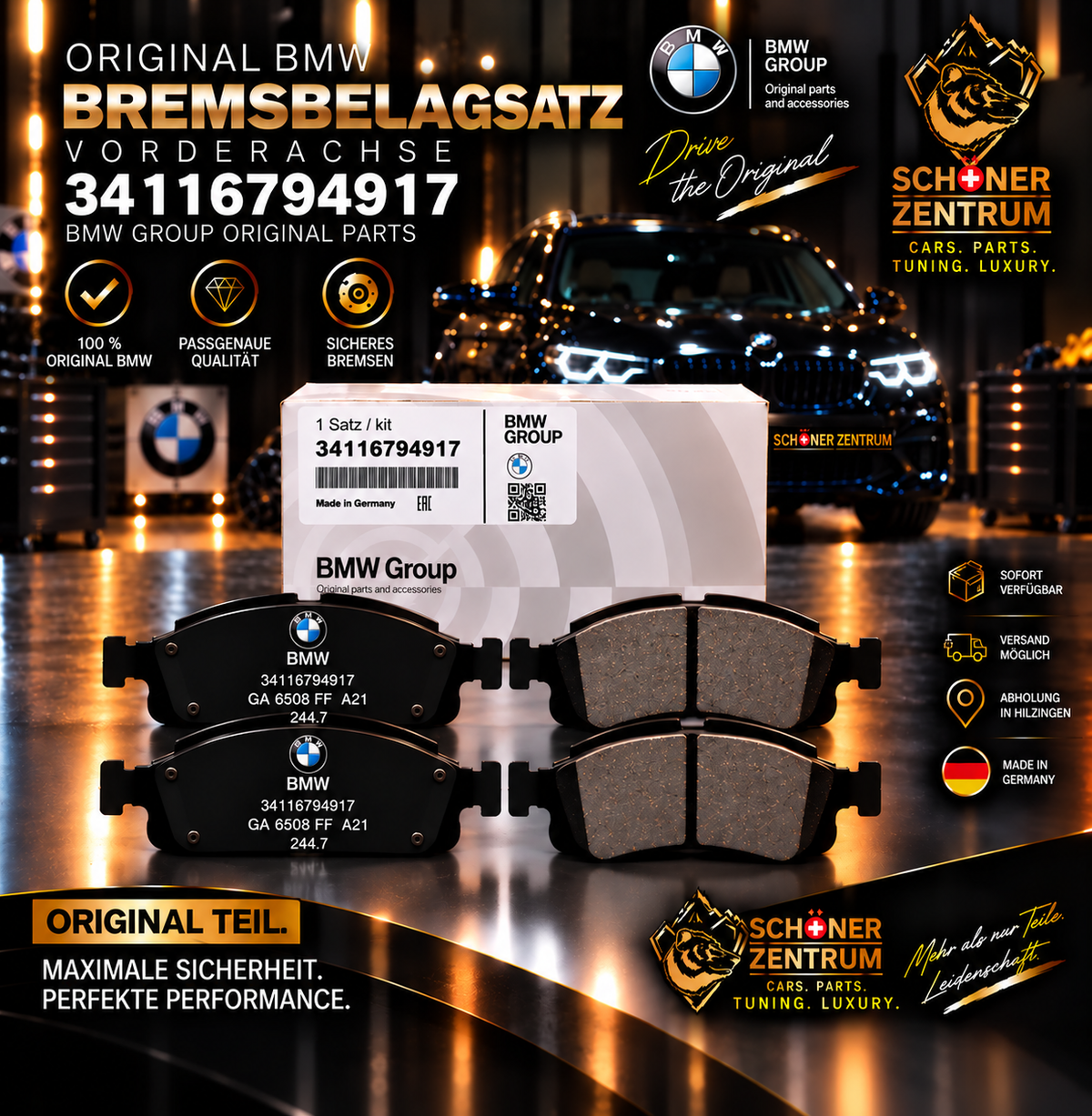 BMW Original Bremsbelagsatz vorne 34116794917 – Schöner Zentrum