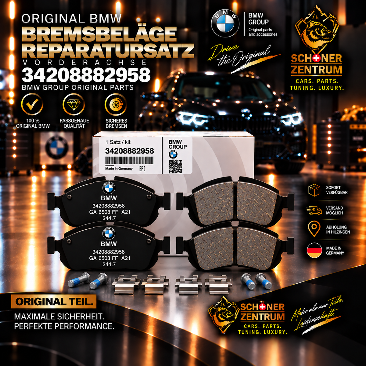 BMW Original Reparatursatz Bremsbeläge 34208882958 – Schöner Zentrum