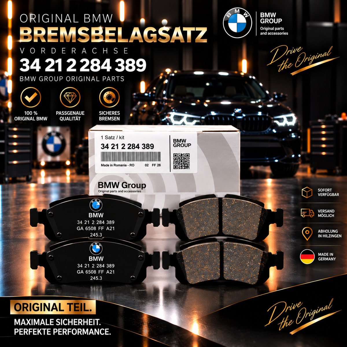 BMW Original Bremsbelagsatz 34 21 2 284 389