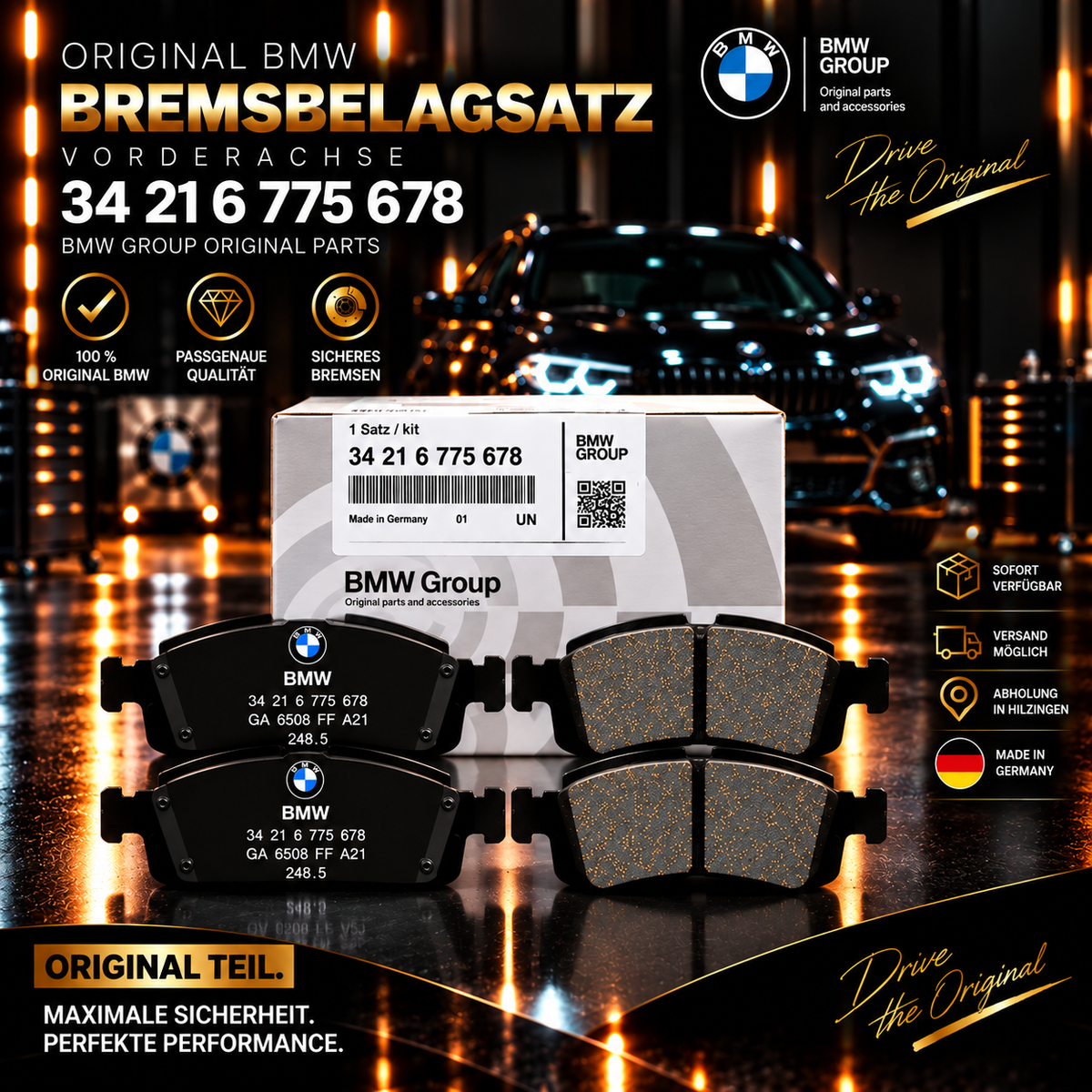 BMW Original Bremsbelagsatz 34 21 6 775 678