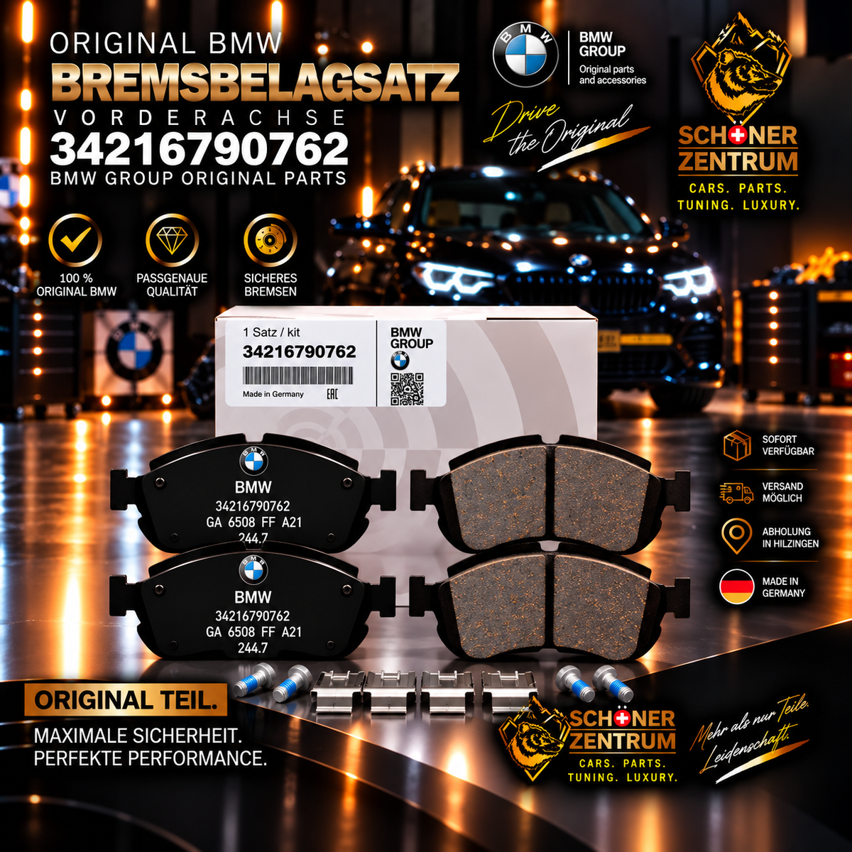 BMW Original Reparatursatz Bremsbeläge 34216790762 – Schöner Zentrum