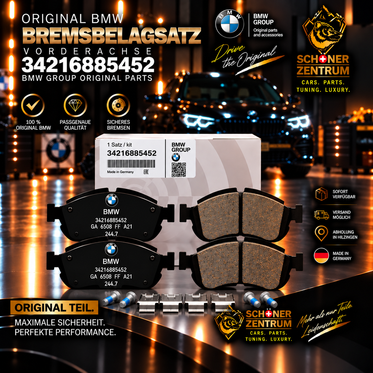 BMW Original Reparatursatz Bremsbeläge 34216885452 – Schöner Zentrum