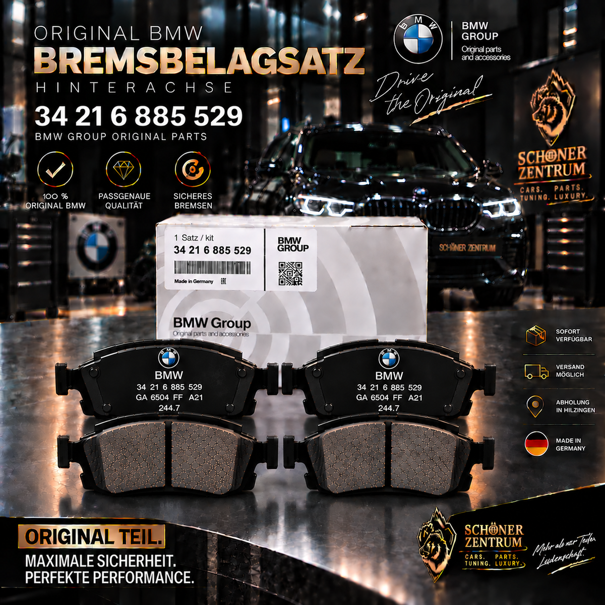 BMW Original Bremsbelagsatz 34 21 6 885 529 – Schöner Zentrum