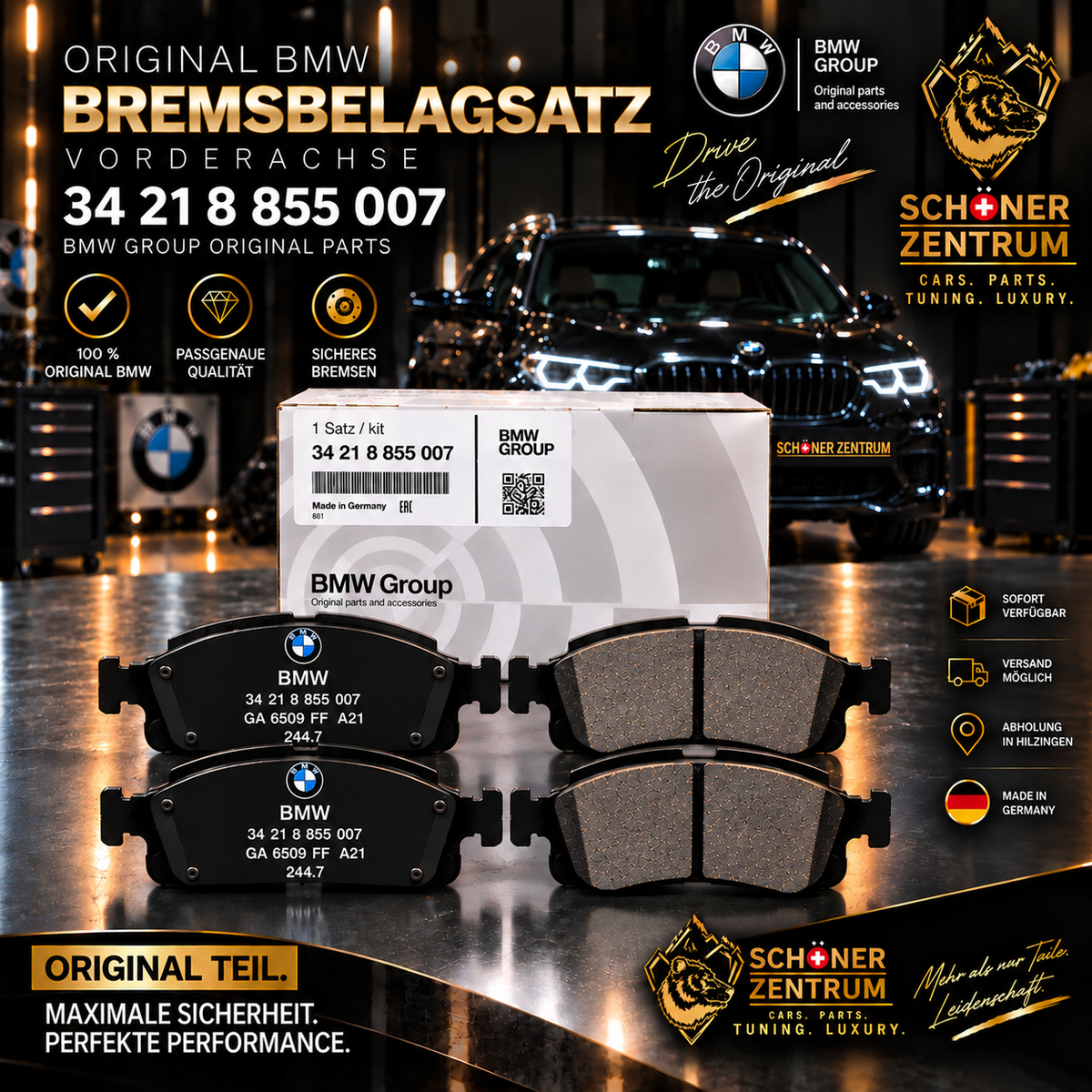 BMW Original Bremsbelagsatz 34 21 8 855 007 – Schöner Zentrum