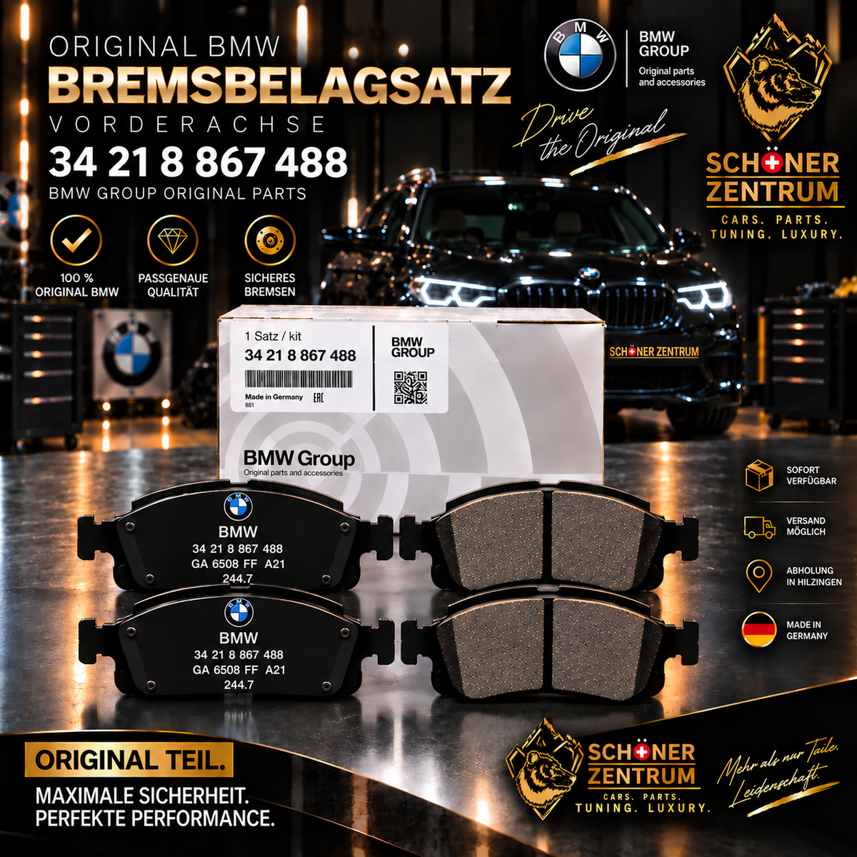 BMW Original Bremsbelagsatz 34 21 8 867 488 – Schöner Zentrum