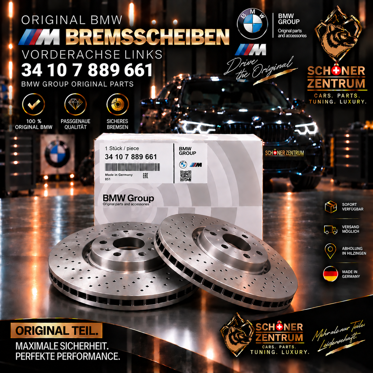 Original BMW M Bremsscheibe 34107889661 Vorderachse links