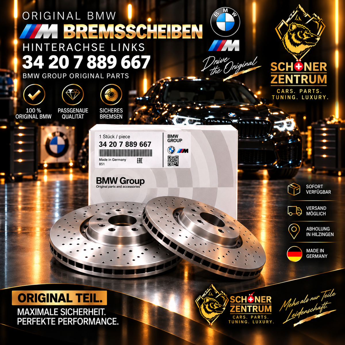 Original BMW M Bremsscheibe 34207889667 Hinterachse links – Schöner Zentrum