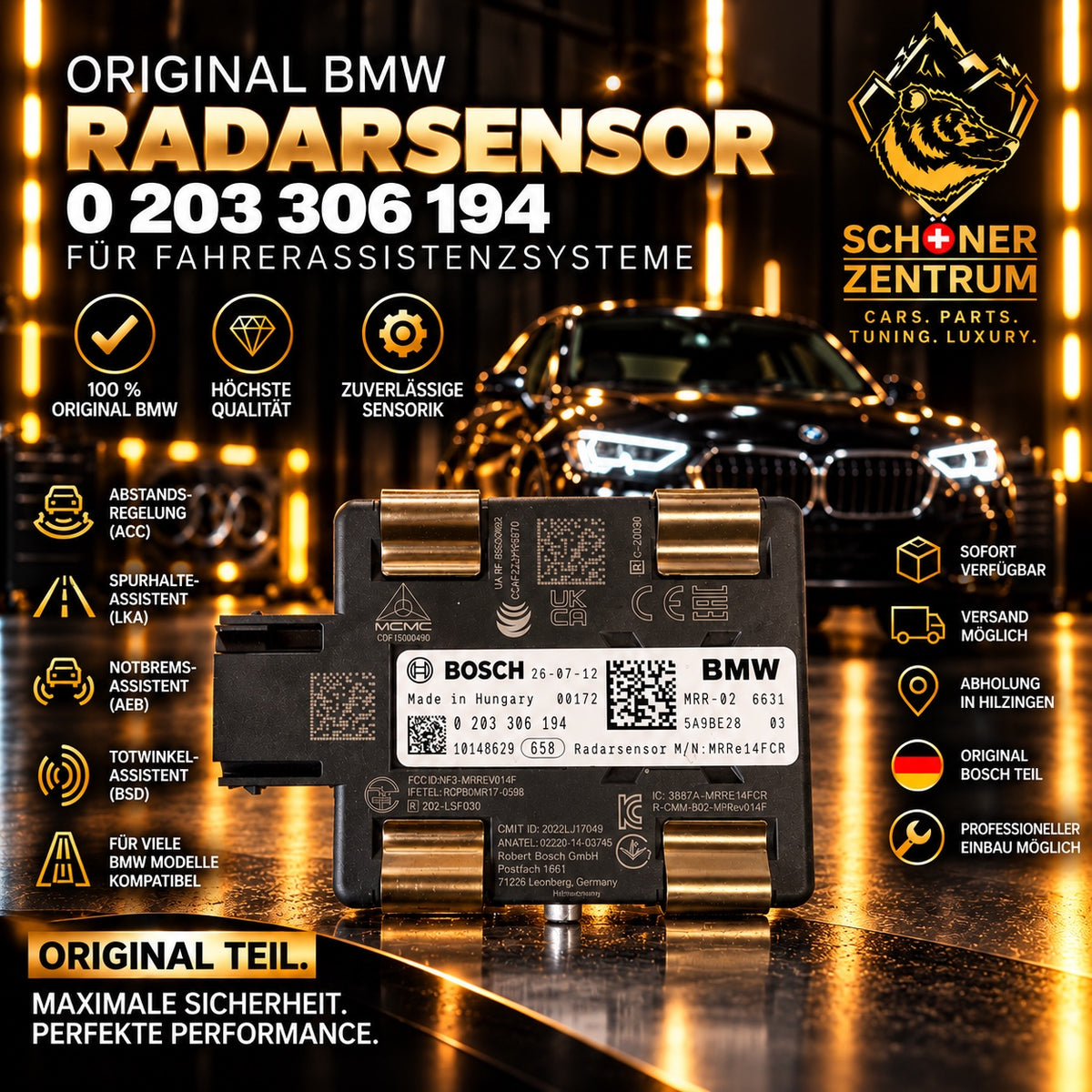 BMW Bosch Radarsensor – Original Schöner Zentrum Produktbild