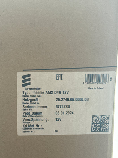 Eberspächer heater AM2 D4R 12V 25.2746.05.0000.0G