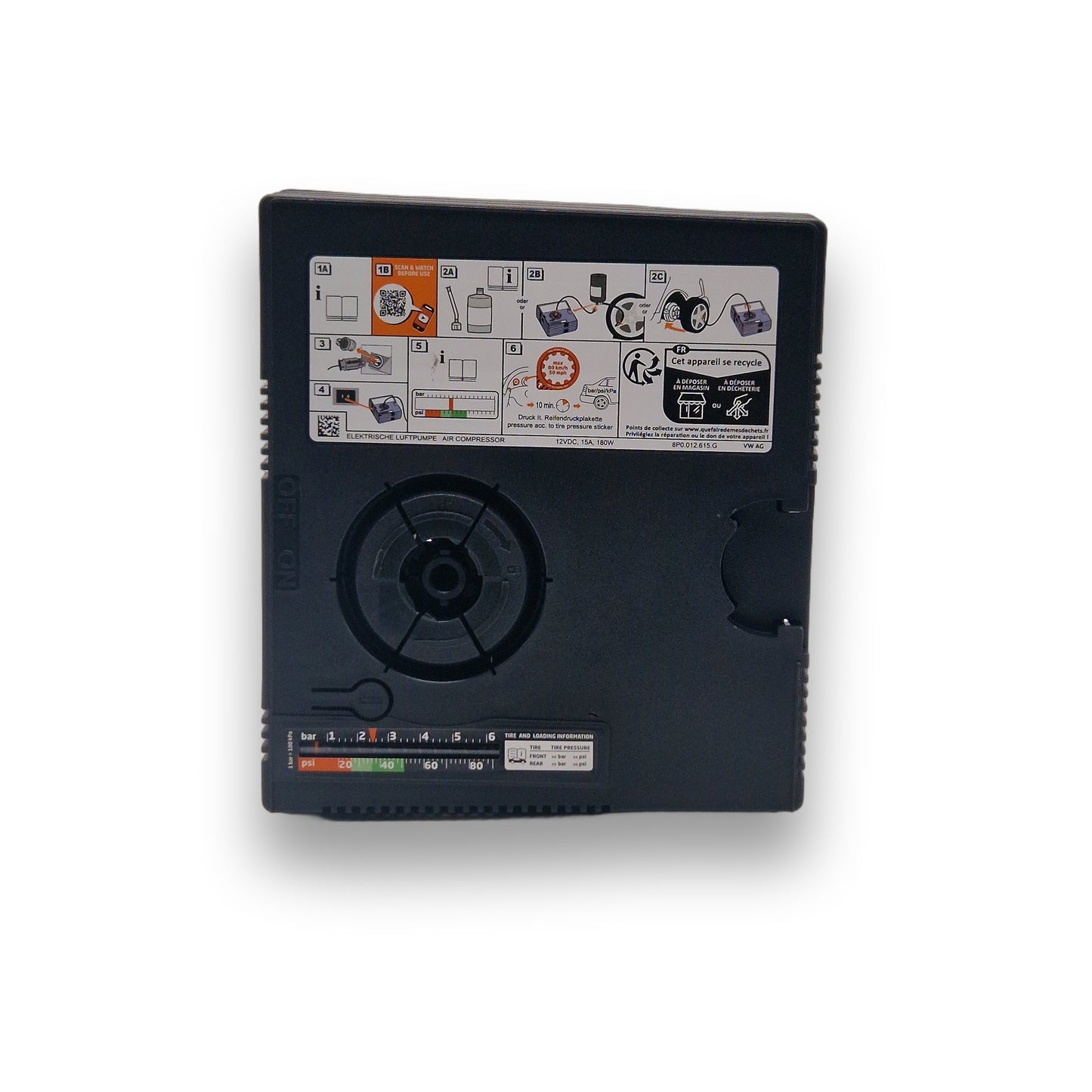 Original Audi Luftkompressor 8P0012615G, 12V Reifenpumpe