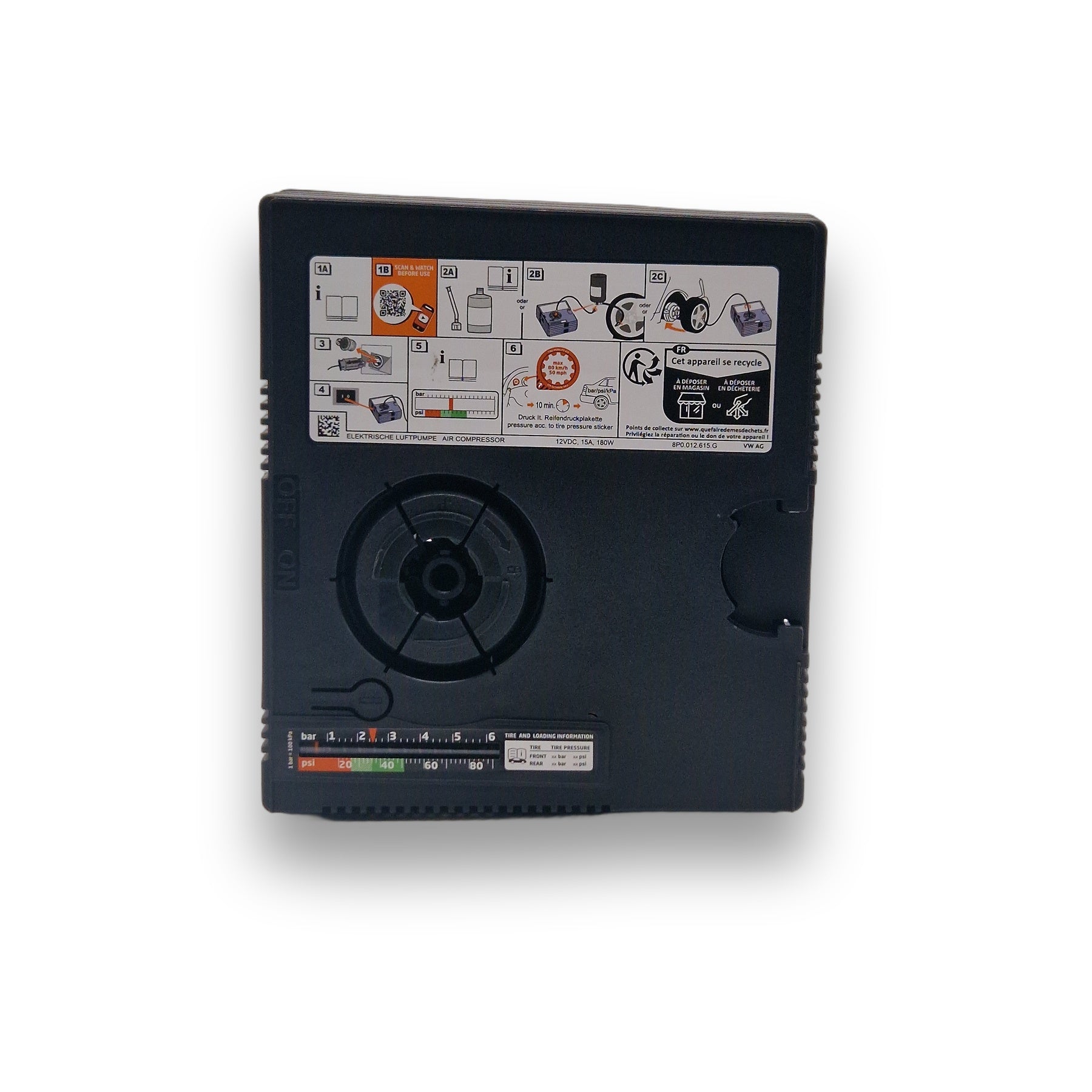 Original Audi Luftkompressor 8P0012615G, 12V Reifenpumpe