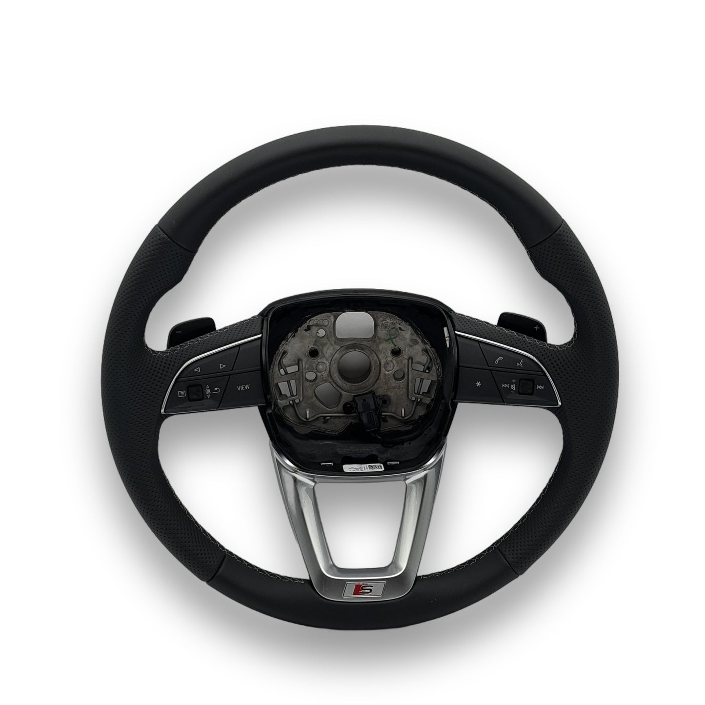 Original Audi S-Line Multifunktionssportlenkrad, Teilnummer 80A419091CF, Flachboden-Design, Leder soul/felsgrau