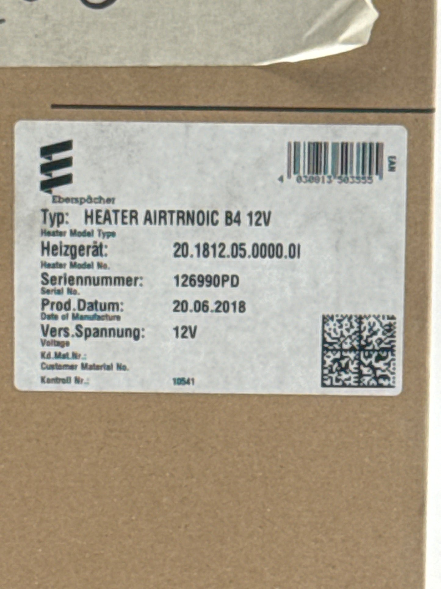 Eberspächer HEATER AIRTRONIC B4 12V 20.1812.05.0000.0I