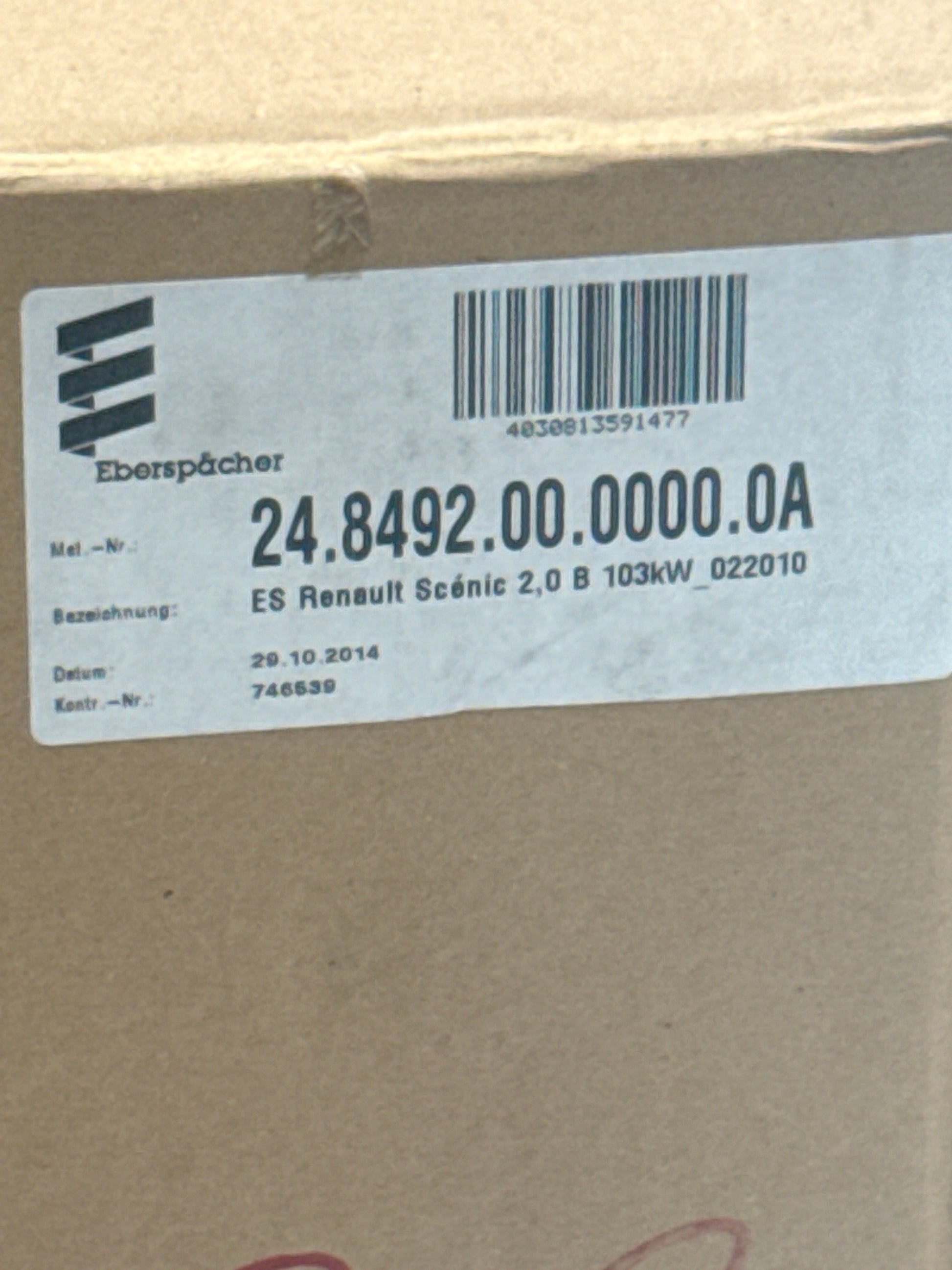 Eberspächer ES Renault Scénic 2,0 B 103kW_022010 24.8492.00.0000.0A