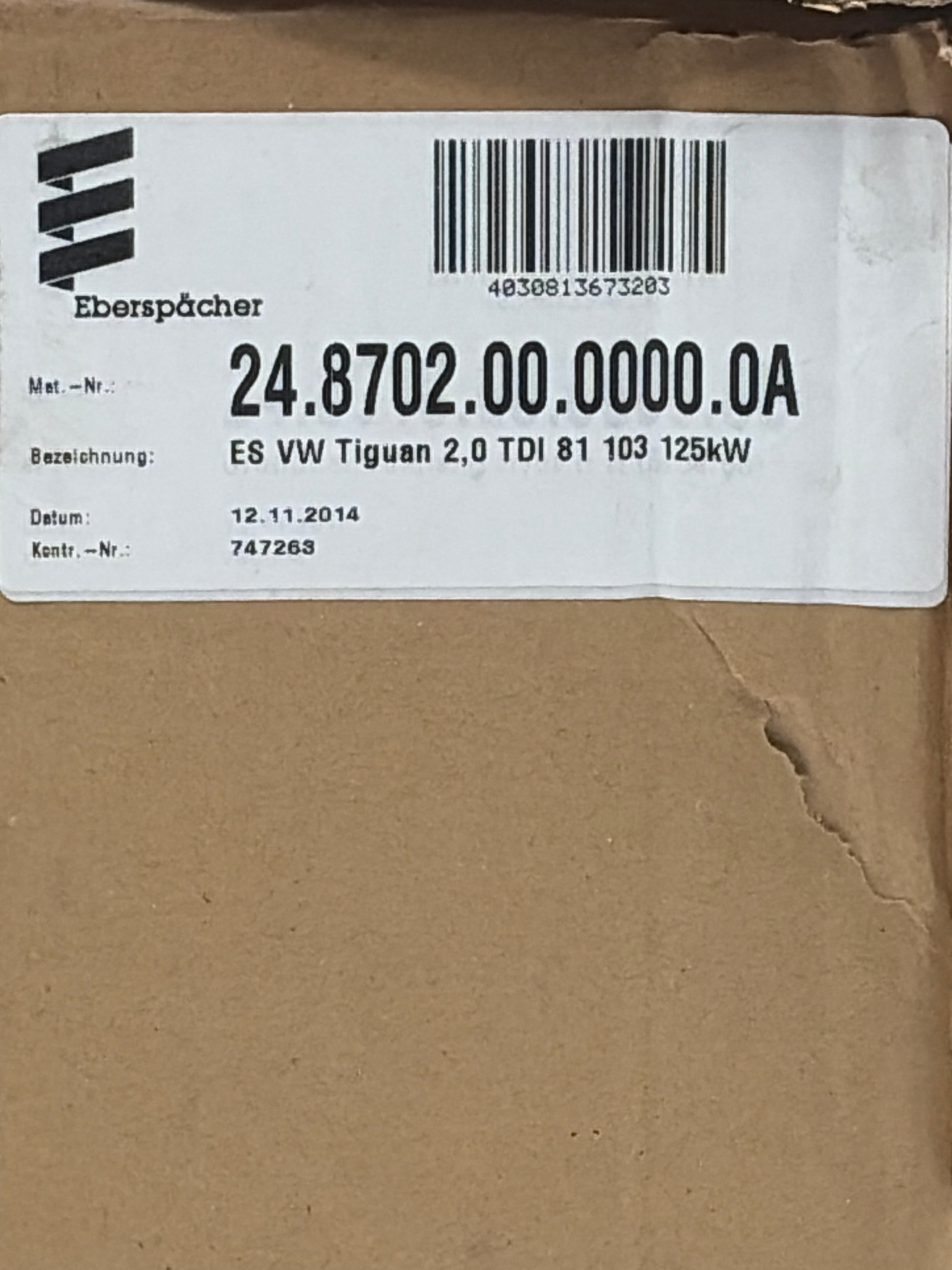 Eberspächer ES VW Tiguan 2,0 TDI 81 103 125kW 24.8702.00.0000.0A