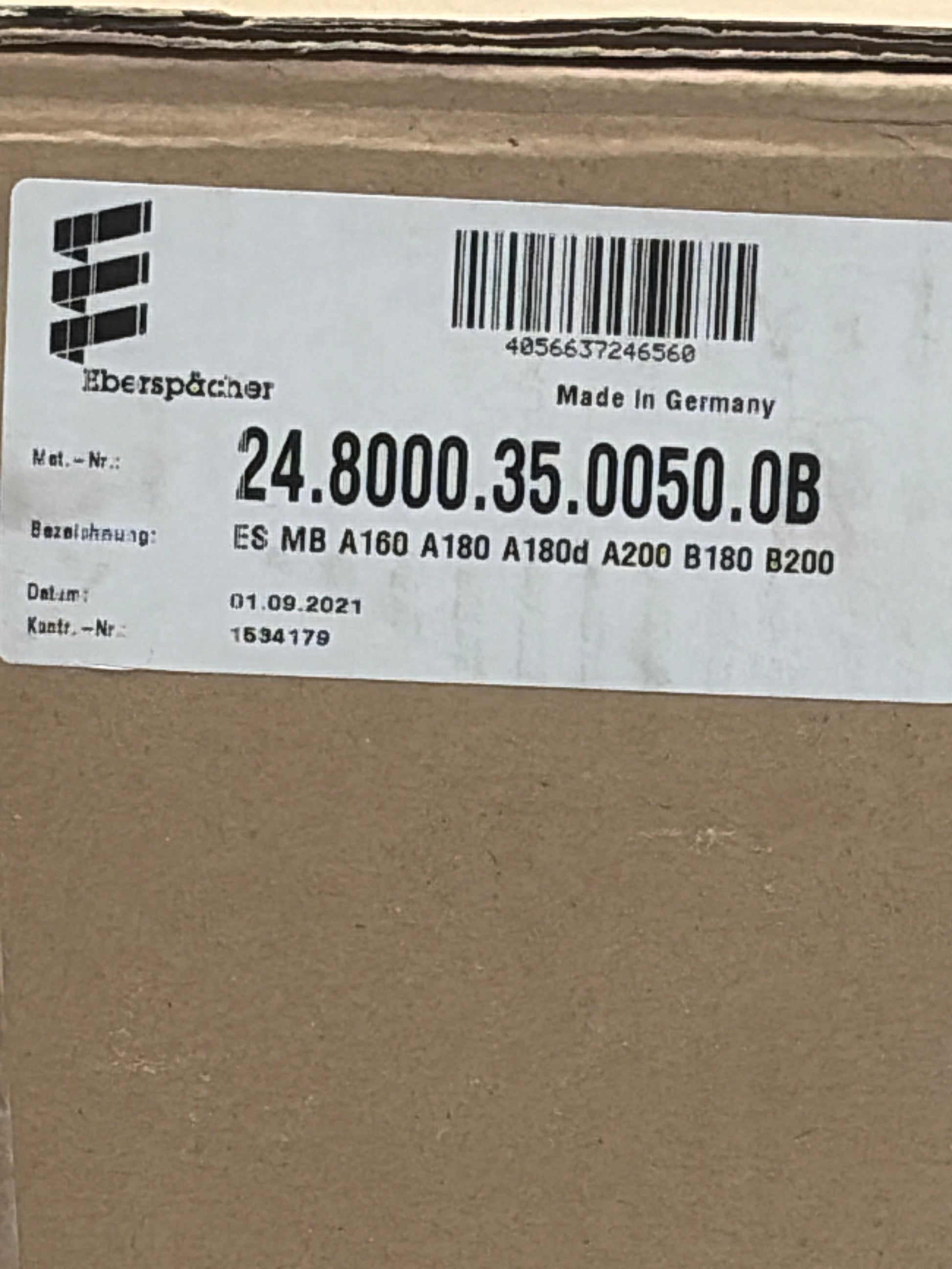 Eberspächer ES MB A160 A180 A180d A200 B180 B200 24.8000.35.0050.0B