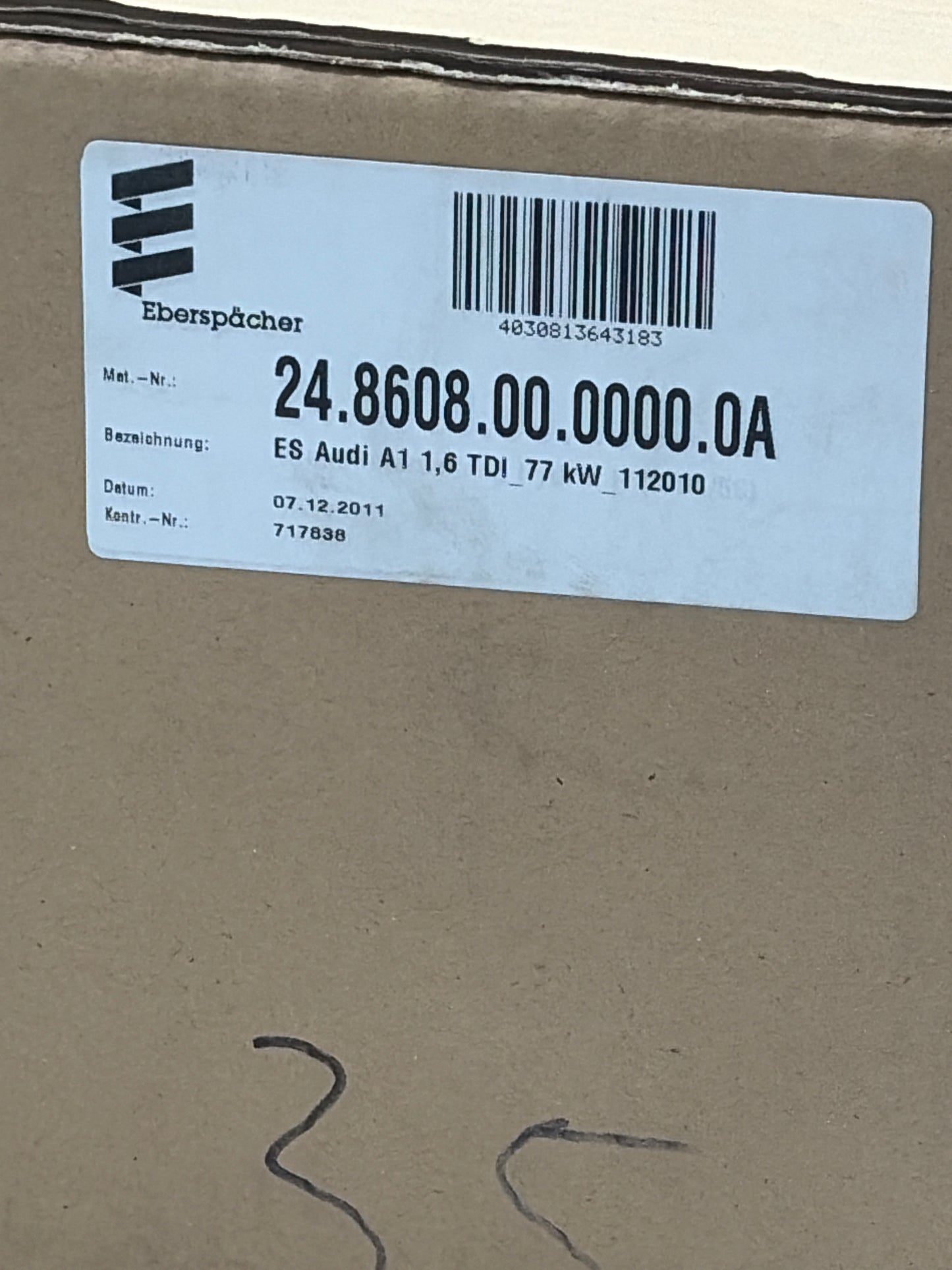 Eberspächer ES Audi A1 1,6 TDI_77 kW _112010 24.8608.00.0000.0A