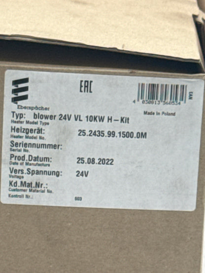 Eberspächer blower 24V VL 10KW H-Kit 25.2435.99.1500.0M