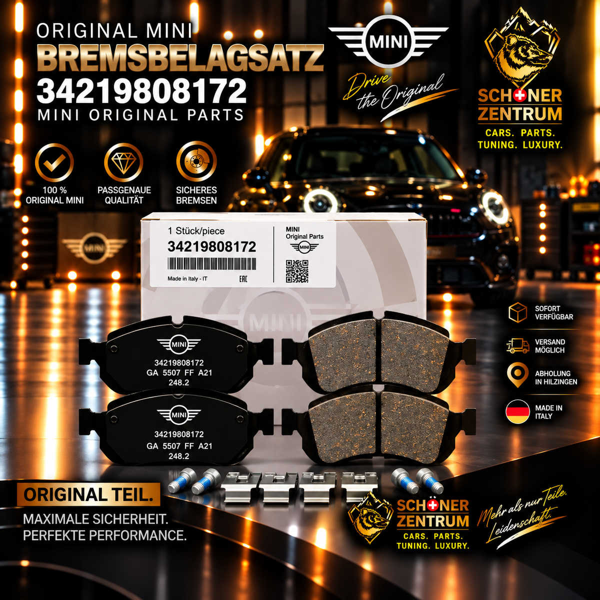 MINI Original Reparatursatz Bremsbeläge 34219808172 – Schöner Zentrum