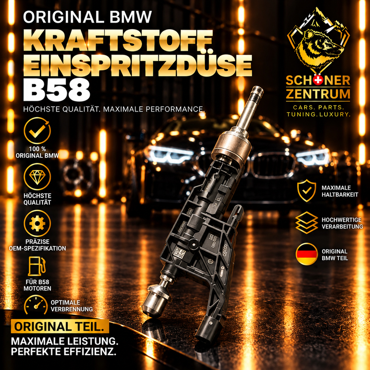 Original BMW B58B30P Einspritzdüse – Schöner Zentrum Werbebild